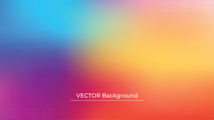 Smooth and blurry colorful gradient mesh background. Modern bright rainbow colors. Easy editable soft colored vector banner template. Premium quality