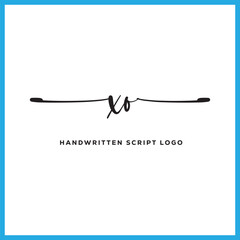XO initials Handwriting signature logo. XO Hand drawn Calligraphy lettering Vector. XO letter real estate, beauty, photography letter logo design.