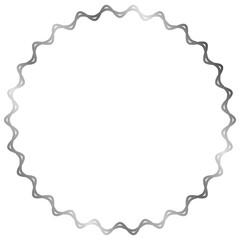 Silver round metal frame isolated on white. Vector frame for photo. Frame for text, certificate, pictures, diploma. Luxury, gold, wedding, celebration. Wavy frame