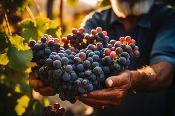Countryside view with happy gardener picking harvest autumn fall season Generative AI