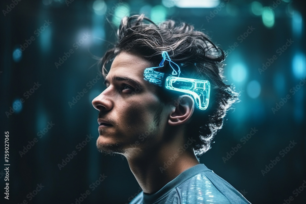 Poster generated with ai image of scientist doing research analysis in a laboratory