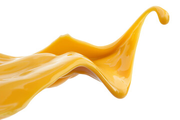 Splash of Cheese with drip and melting sauce splashing isolated on transparent png background, cheese slice with liquid swirl, ingredients for making food.