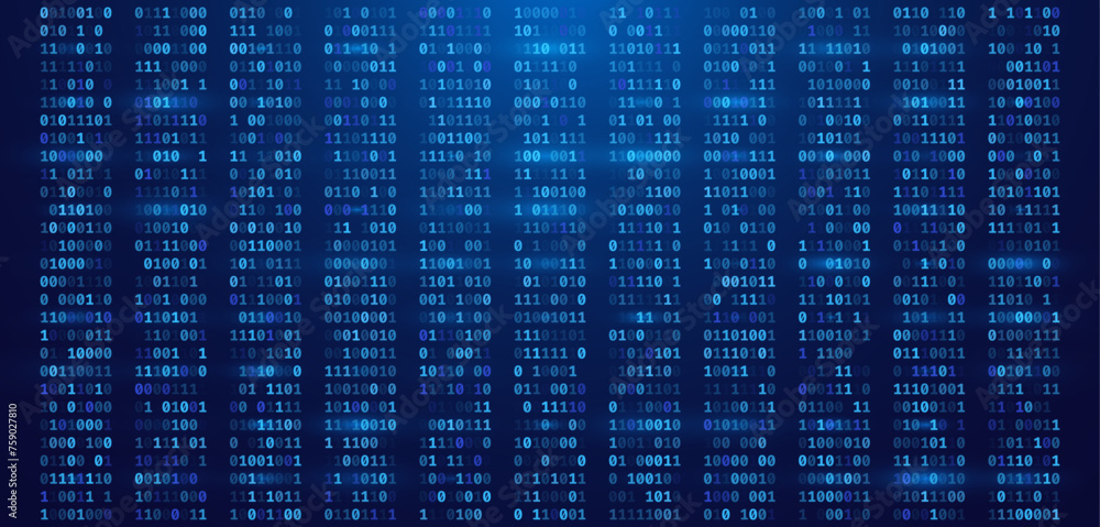 Aufkleber Abstract Technology Machine Code Background. Random Binary Hexadecimal Code. Matrix with Digits. Vector Illustration. Hacking, Cryptography, Malware, Reverse Engineering, Data Analysis Backdrop.