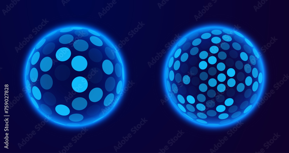 Aufkleber geometric dome shield on a dark background. futuristic glowing protection 3d sphere. technology styl