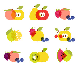 1451_Set of colorful fruit icons - 759027802
