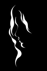 1457_Profile silhouette of young woman in backlight - 759027809