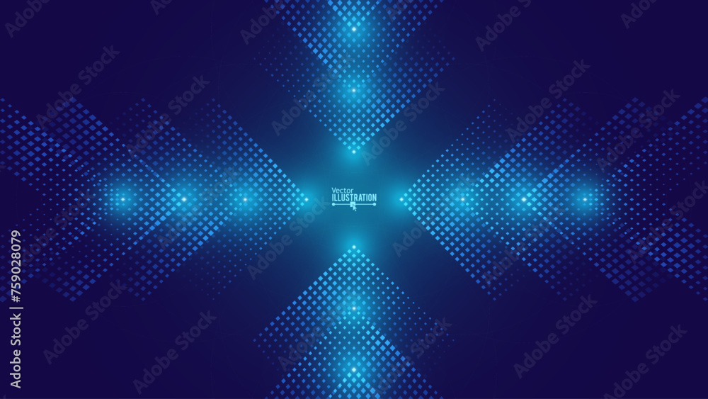 Leinwandbilder Digital Arrows Pointing To The Center. Abstract Technology Background. Hi-Tech Business Presentation Template. Vector Illustration.