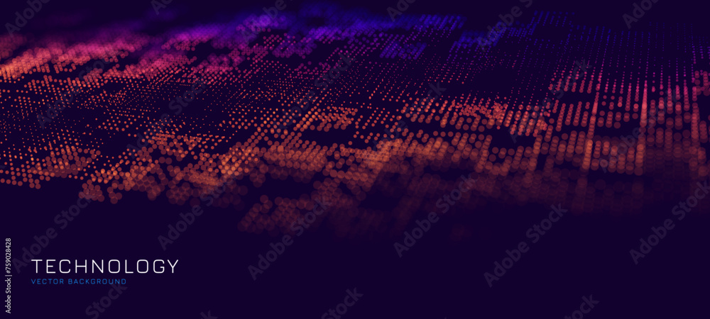 Aufkleber Crypto Blockchain Data Background. Blockchain Grid Abstract Vector Background. Technology of Future Banner Design.