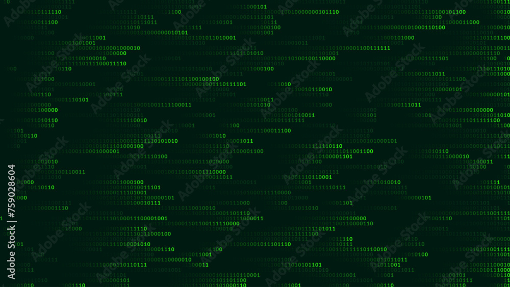 Fototapete Abstract Binary Software Programming Code Background. Random Parts of Program Source Code. Binary Digits Matrix. Digital Data Cyber Security Technology Concept. Ultra Wide Vector Illustration.