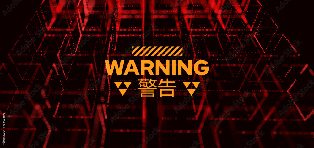 Fototapete Server Hacking Warning. Hacker Attack. Danger Sign. Database Phishing Attack. Privacy Data Breach. Computer Security Concept. Vector Illustrator.