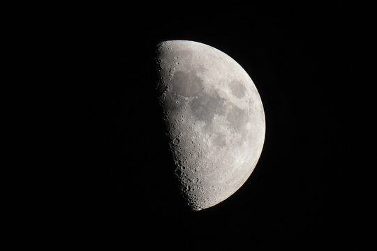Half moon isolated on black background. Image in high resolution. High quality photo