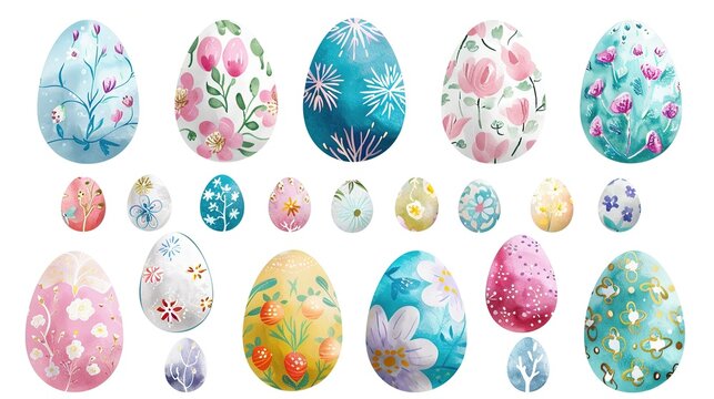 Colorful painted easter bright eggs. Generative AI