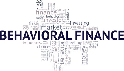 Behavioral Finance word cloud conceptual design isolated on white background.