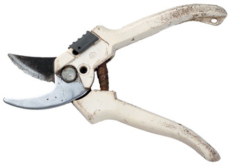 A closeup photograph of a pair of old rusty shears 