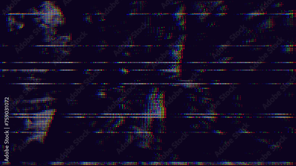 Poster Analog Static Noise Glitch Effect. Digital Pixel Noise. VHS Corrupted Signal. Damaged Error Television Image. Vector illustration.