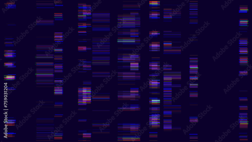 Poster Abstract Glitch Horizontal Lines Background. Unique Design Abstract Digital Noise Glitch Error Video Damage Texture. Aesthetics of Vaporwave or Cyberpunk Style. Vector Illustration.
