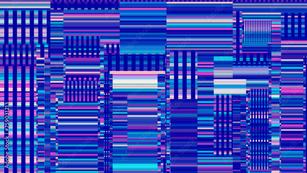 Leinwandbilder glitch television digital lines black and white background. glitched lines noise overlay texture. no