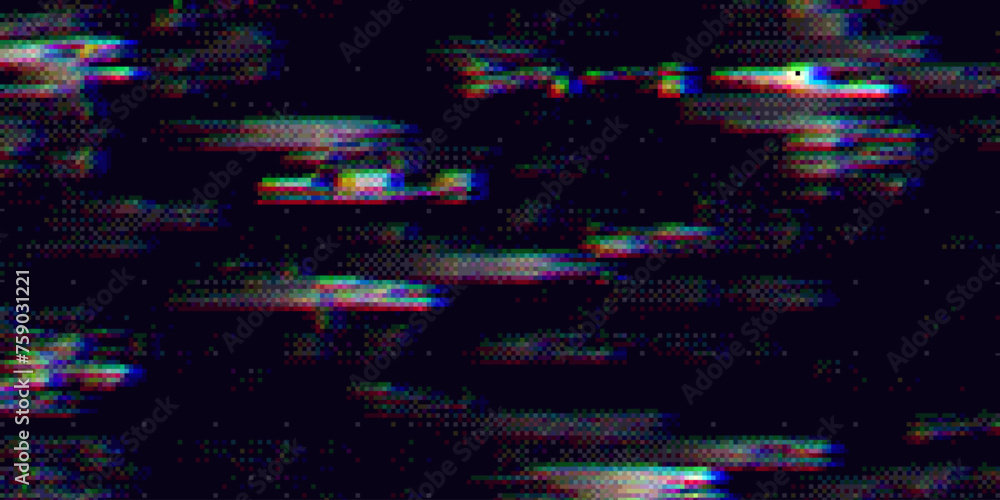 Poster Unique Design Abstract Digital Pixel Noise Glitch Error Screen. Video Damage Overlay Background. Vector Illustration.