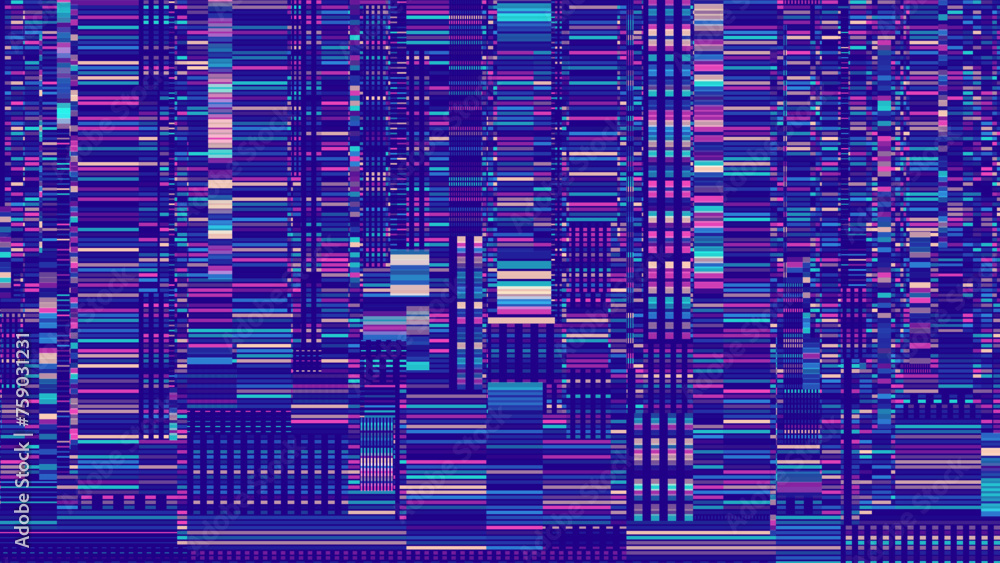 Leinwandbilder glitch television digital lines black and white background. glitched lines noise overlay texture. no