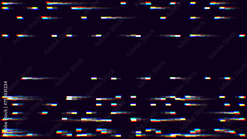 Aufkleber Unique Design Abstract Digital Pixel Noise Glitch Error Screen. Video Damage Overlay Background. Glitched Lines Noise No Signal Effect Design. Vector Illustration.