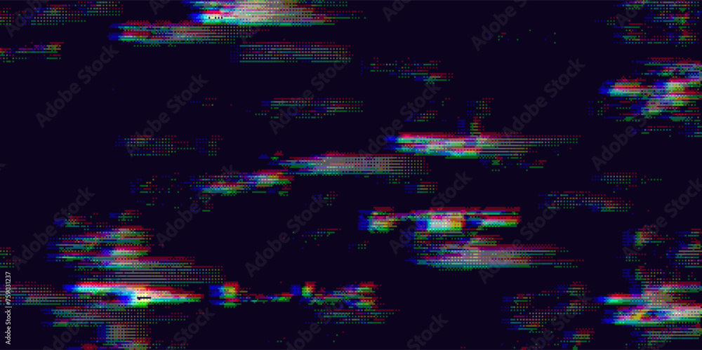 Poster Unique Design Abstract Digital Pixel Noise Glitch Error Screen. Video Damage Overlay Background. Vector Illustration.