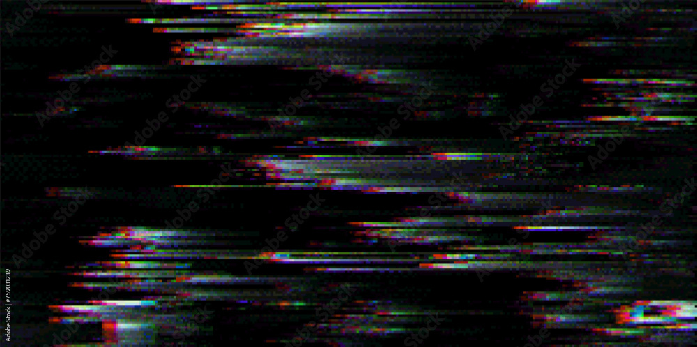 Poster Unique Design Abstract Digital Pixel Noise Glitch Error Screen. Video Damage Overlay Background. Vector Illustration.