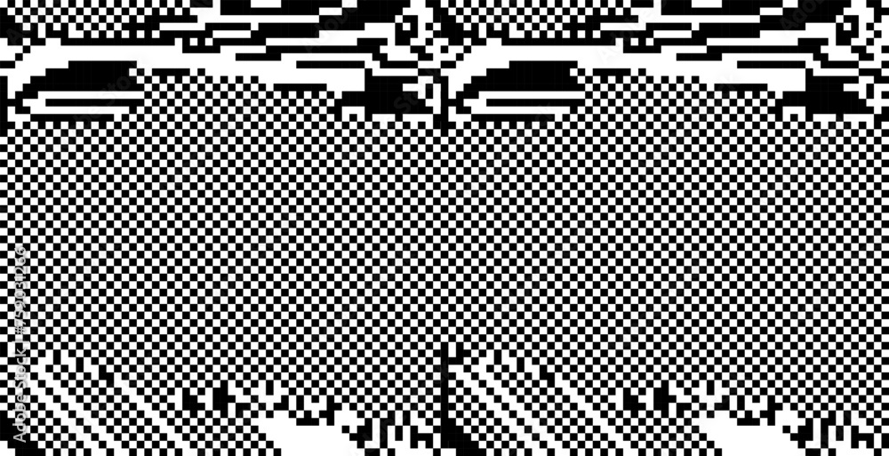 Aufkleber White Noise Pixel Texture. Glitch Pattern. 1-bit Pixel Art Y2K Retro Elements for Design. Vector Illustration.