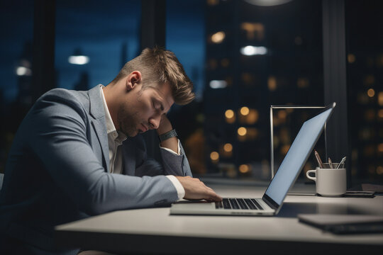 Hard working person in modern interior office programming writing web java script code AI technology generation