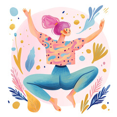Girl Yoga illustration