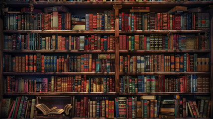 A beautiful bookshelf filled with books of all genres, from classic literature to contemporary fiction, each one waiting to transport the reader to a new and exciting world.