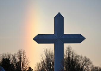 Winter Rainbow and Cross