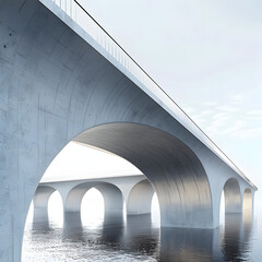 Sleek Modern Concrete Architecture of Contemporary Bridges generative ai