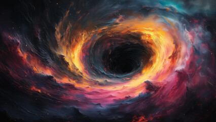 Abstract art - Digital drawing of a black hole