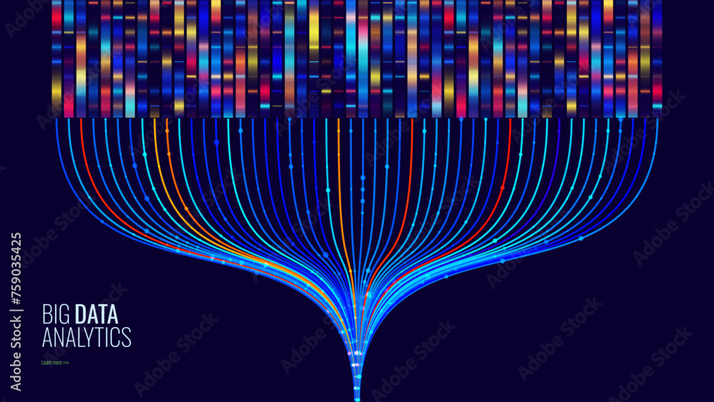 Aufkleber Big Genomic Data Visualization. DNA Test. Genome Sequence Map. Chromosome Architecture, Molecule Sequencing Chart. Genetic Science and Technology Concept. Vector Illustration Background.