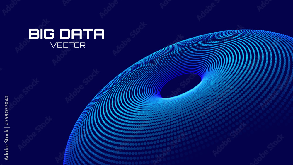 Aufkleber Digital Big Data Flow Vector Background. Big Data Technology Lines. Abstract Science Technology Illustration. Big Data Neural Network Background Concept. AI Visualization Concept. Digital Universe