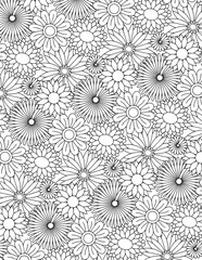 seamless floral pattern coloring book page for adult coloring book page	