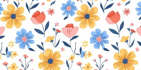 beautiful spring and summer flowers background