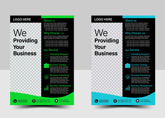 Corporate business flyer template design set . . marketing, business proposal, promotion, advertise, publication, cover page. new digital marketing flyer set. IT company Flyer .