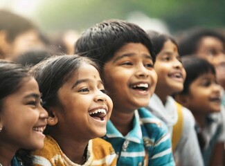 Group of Indian children smiling