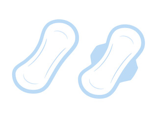 生理用ナプキンのイラスト_羽なしと羽つき