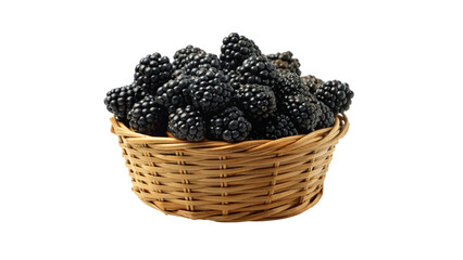 Fototapeta na wymiar A realistic portrait of Blackberry in a basket isolated on Transparent background.