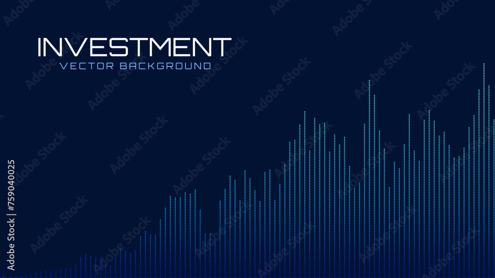 Wall mural business invest finance graph chart of stock market trading blue background. digital financial inves