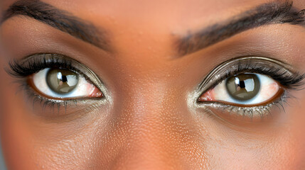 Fototapeta premium Close up of beautiful eyes of a beautiful afro american woman