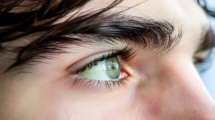 Close-up of beautiful eyes of a man with intense gaze