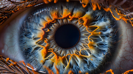Intricate Eye Detail: Extreme Macro Shot of Human Iris Patterns