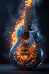 Beautiful Expensive Guitar in Fire