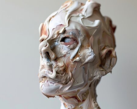 Experiment with representing the absent-mindedness of a professor through the fluidity of their skin structure