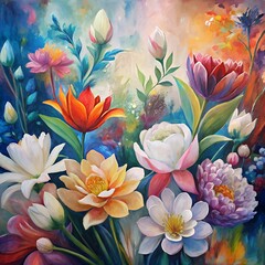 oil painting of flowers	
