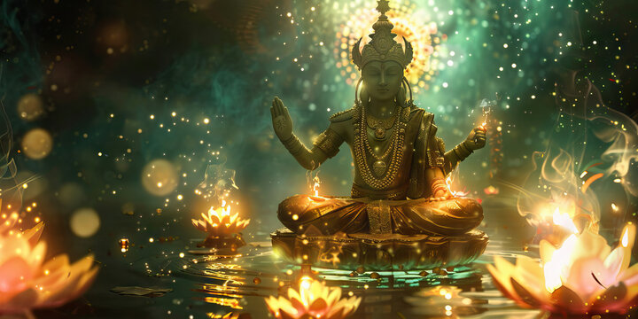 Kartik Purnima: A Sacred Hindu Commemoration Known as the Celestial Diwali or 'Dev Diwali', Honoring Vishnu, Kartikeya, and Goddess Ganga with Devotional Offerings, Rituals, and Spiritual Observances.