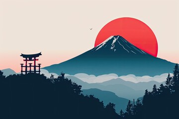 minimalist japan background wallpaper Japanese design minimalist style - obrazy, fototapety, plakaty